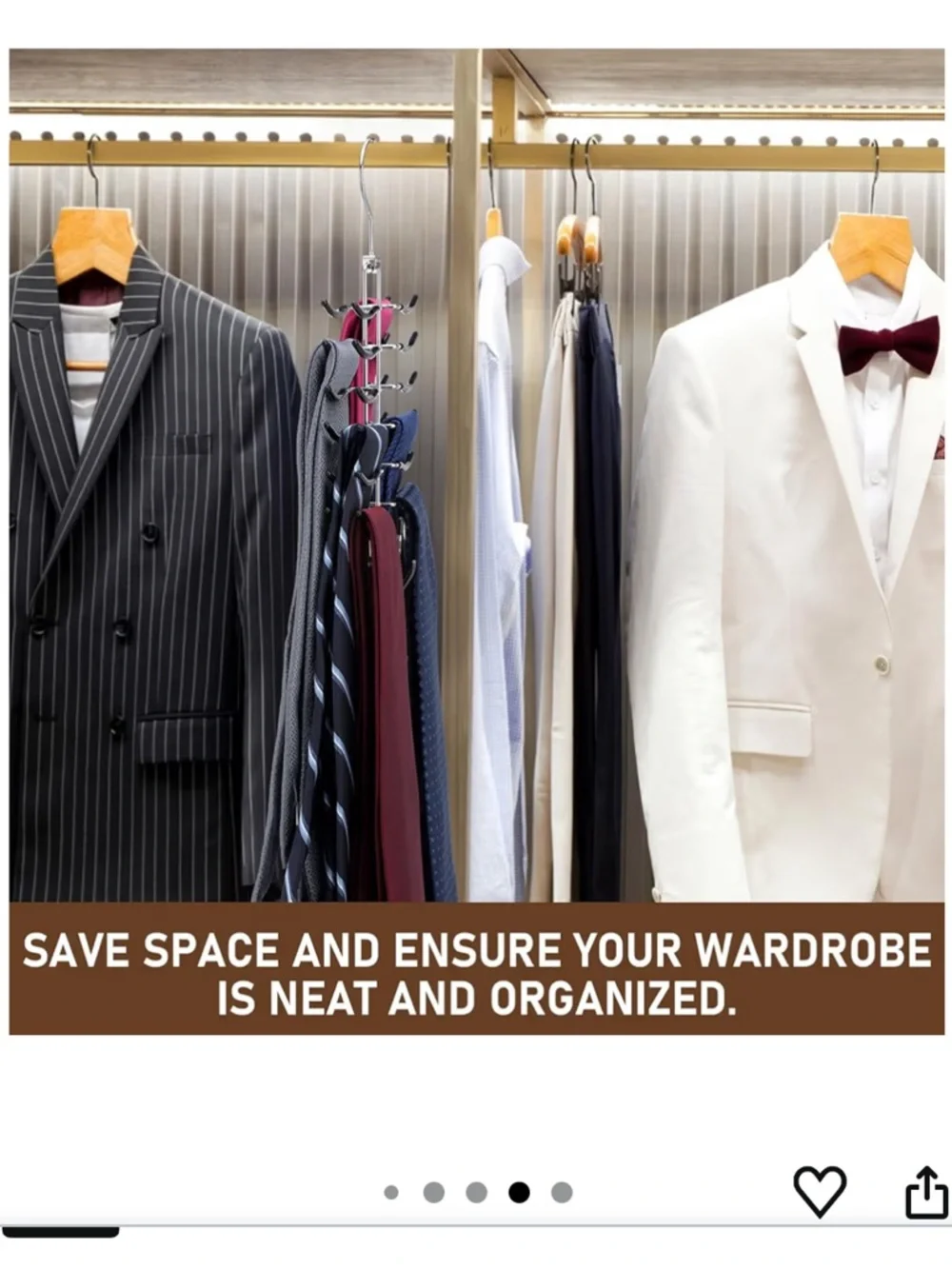 Tie & Belt Hanger with 26 Hooks